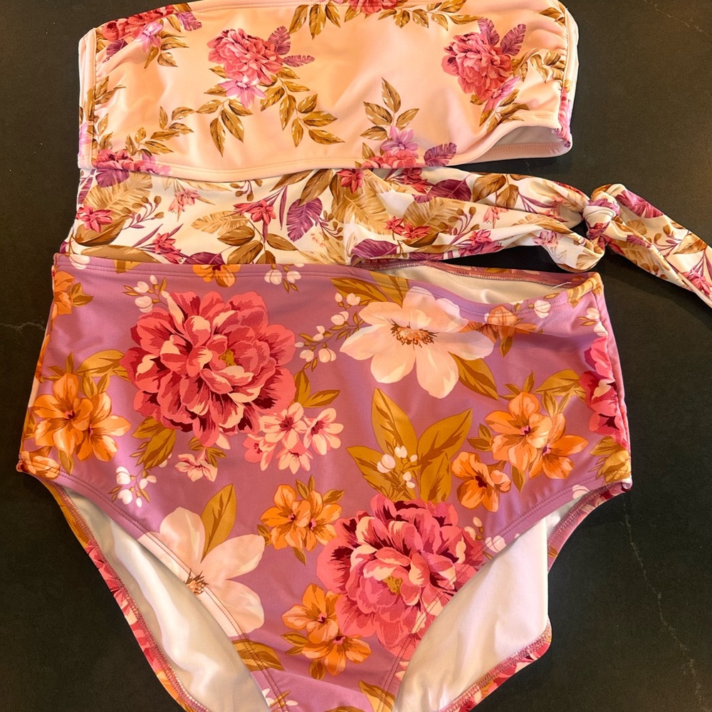 Kona Sol Pink and Purple One Piece Swim